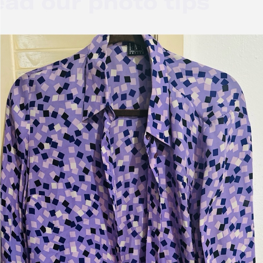 Women’s Purple Geometric Pattern silk Shirt